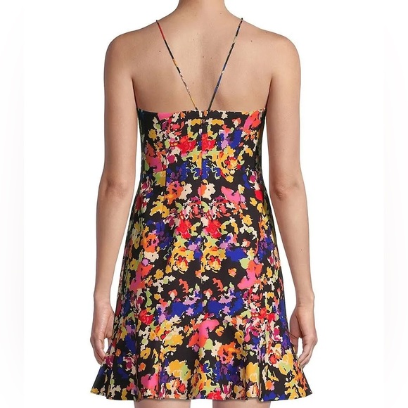 New Aidan by Aidan Mattox Abstract Print Crepe Fit & Flare halter mini dress - Picture 12 of 15